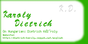 karoly dietrich business card